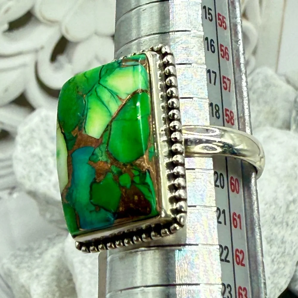 NWT Sterling Silver Peacock Dahlia Turquoise Statement Ring Size 9